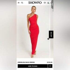 Showpo Criselda Red One-Shoulder Maxi Dress